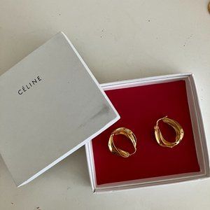 Celine Large Swirl Hoop Earrings (Old Celine, Phoebe Philo)